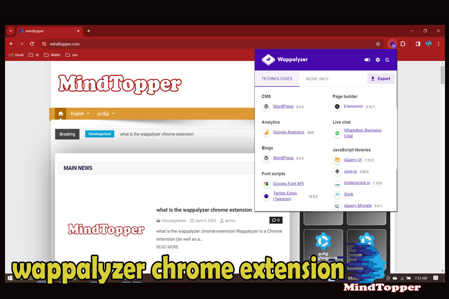 what is the wappalyzer chrome extension